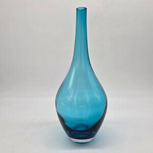 Ikea Modernist Glass Vases Turquoise Blue 12"